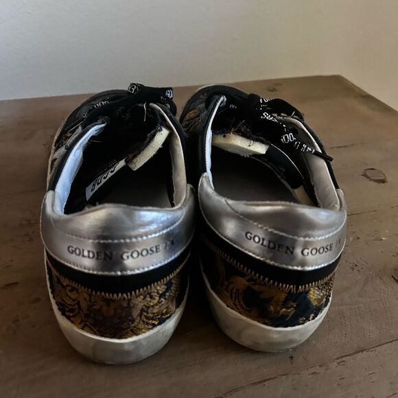 Golden Goose Black and Gold damask tapestry Sneakers - Picture 10 of 12